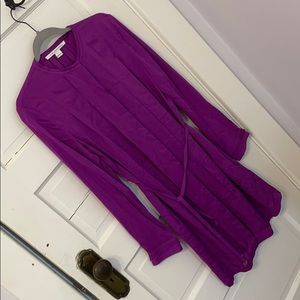 Diane vonFurstenburg purple silk button down dress